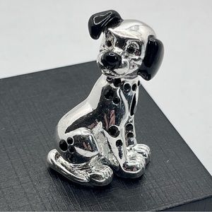 Disney 101 Dalmations VTG 80's Brooch Collectible Silver Tone 1x1.5" Signed